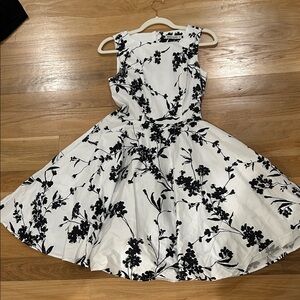 Grace Karin Black and White Floral Kids Dress